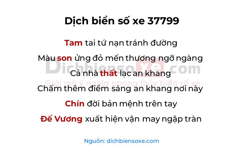 Dịch thơ biển số 37799