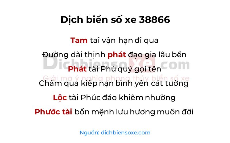 Dịch thơ biển số 38866