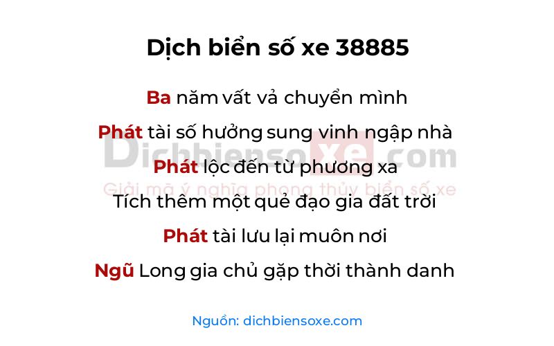 Dịch thơ biển số 38885