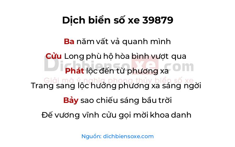 Dịch thơ biển số 39879