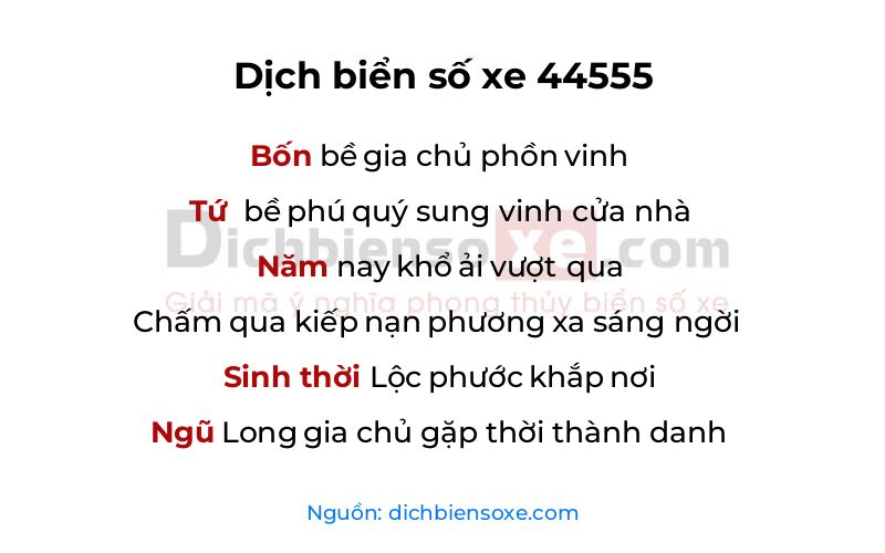 Dịch thơ biển số 44555