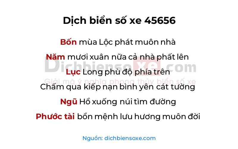 Dịch thơ biển số 45656