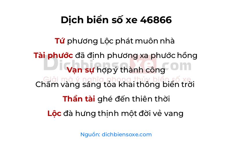 Dịch thơ biển số 46866