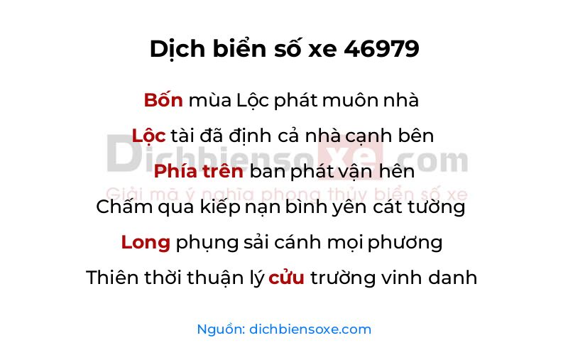 Dịch thơ biển số 46979