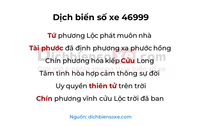 Dịch thơ biển số 46999