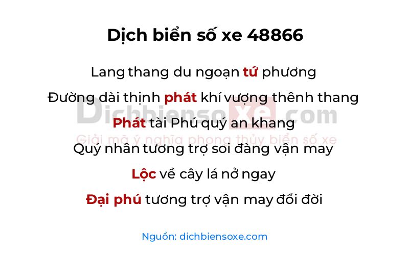 Dịch thơ biển số 48866