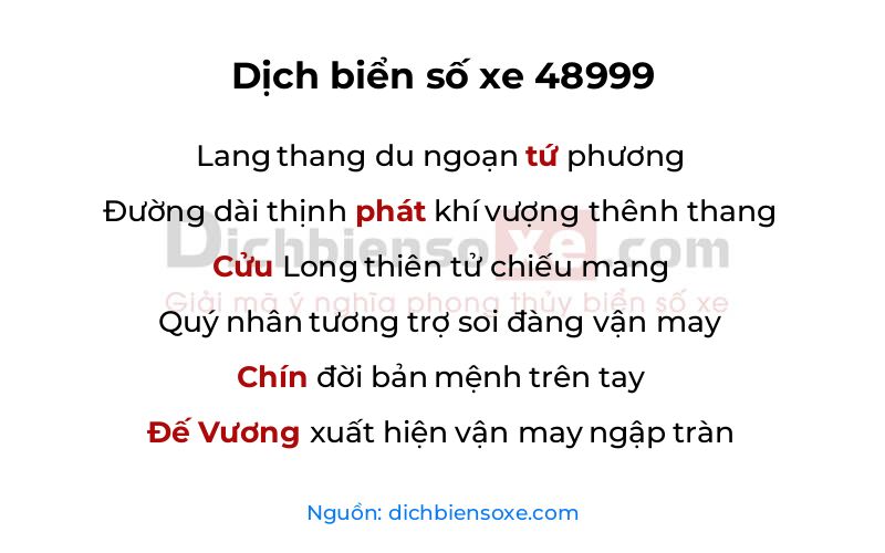 Dịch thơ biển số 48999