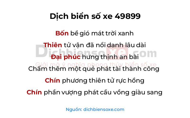 Dịch thơ biển số 49899