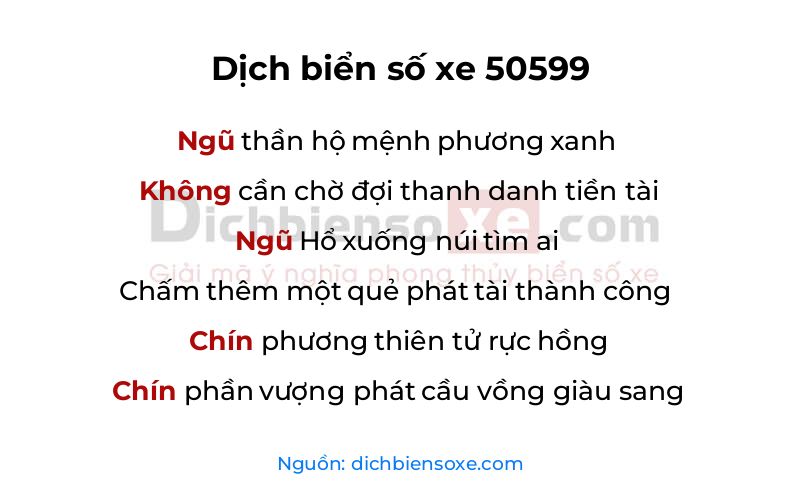 Dịch thơ biển số 50599