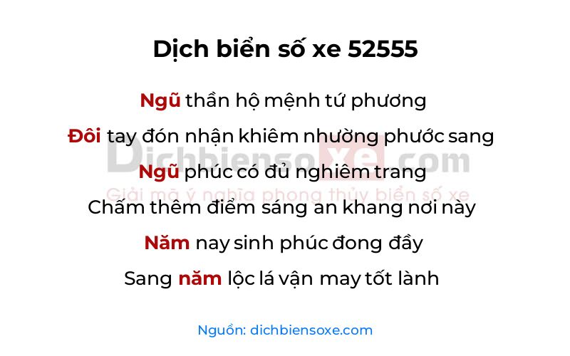 Dịch thơ biển số 52555