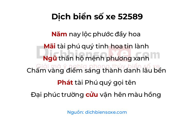 Dịch thơ biển số 52589