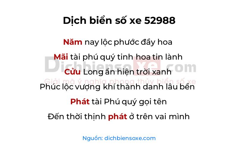Dịch thơ biển số 52988