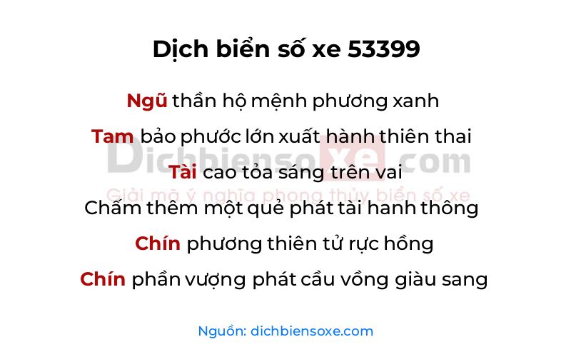 Dịch thơ biển số 53399