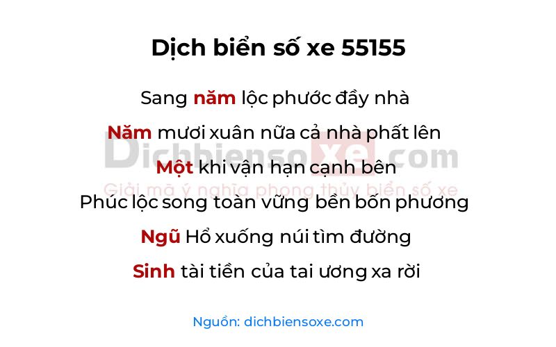 Dịch thơ biển số 55155