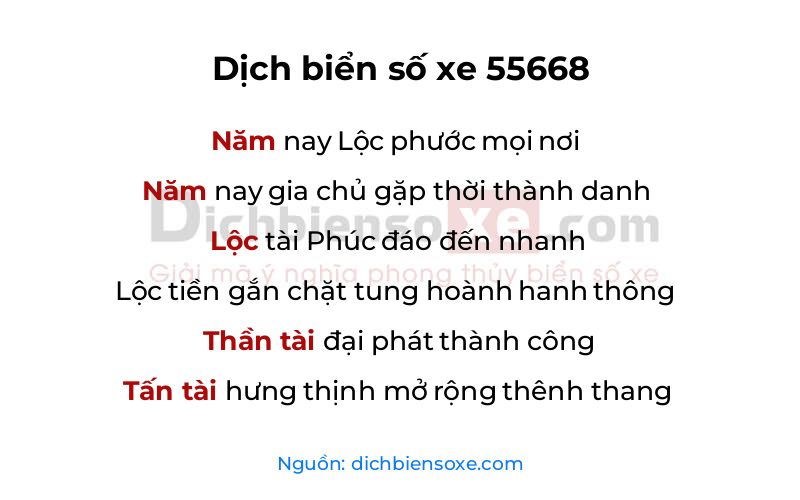 Dịch thơ biển số 55668