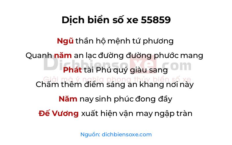Dịch thơ biển số 55859