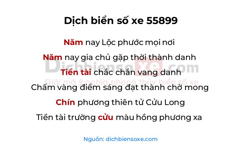 Dịch thơ biển số 55899