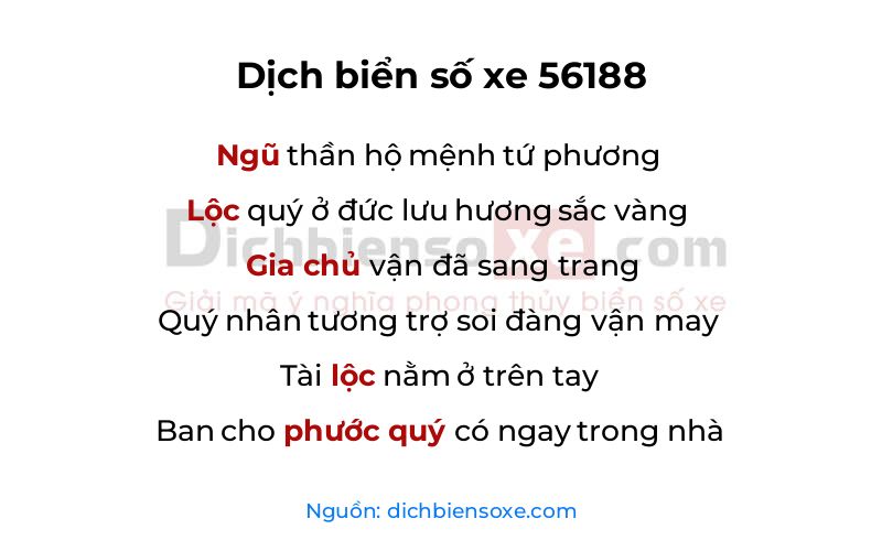 Dịch thơ biển số 56188