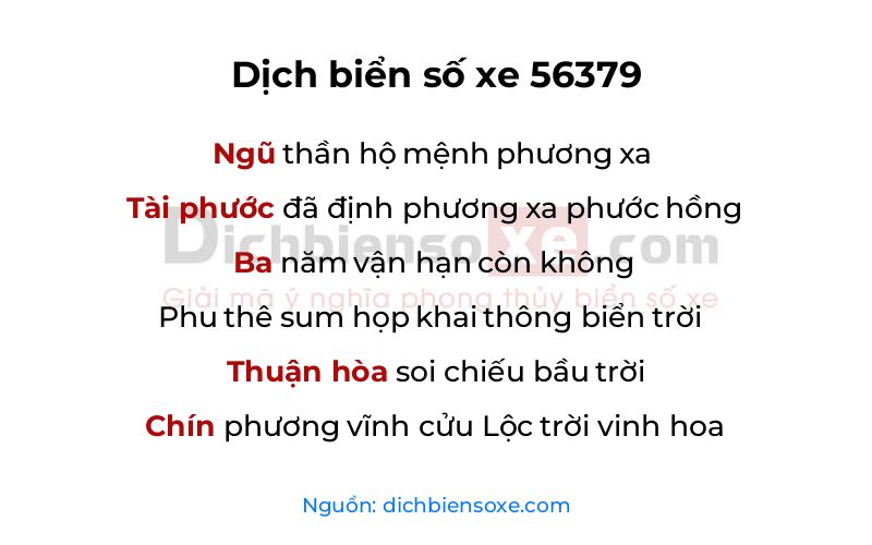 Dịch thơ biển số 56379