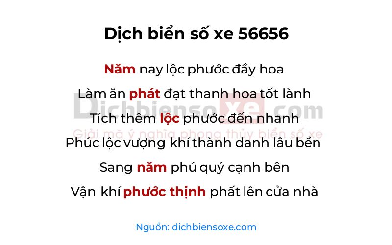 Dịch thơ biển số 56656