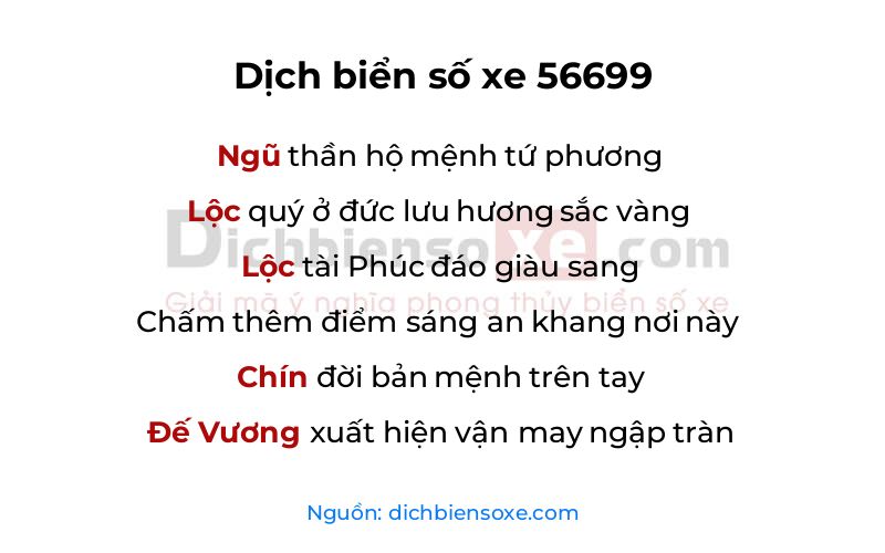 Dịch thơ biển số 56699