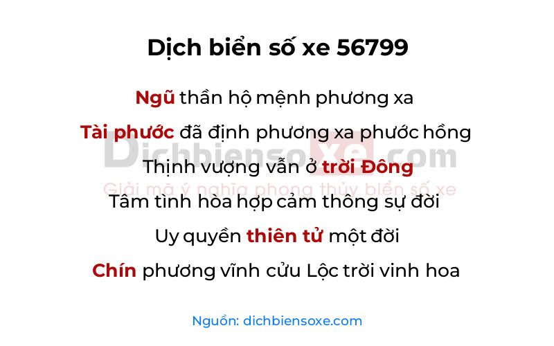 Dịch thơ biển số 56799