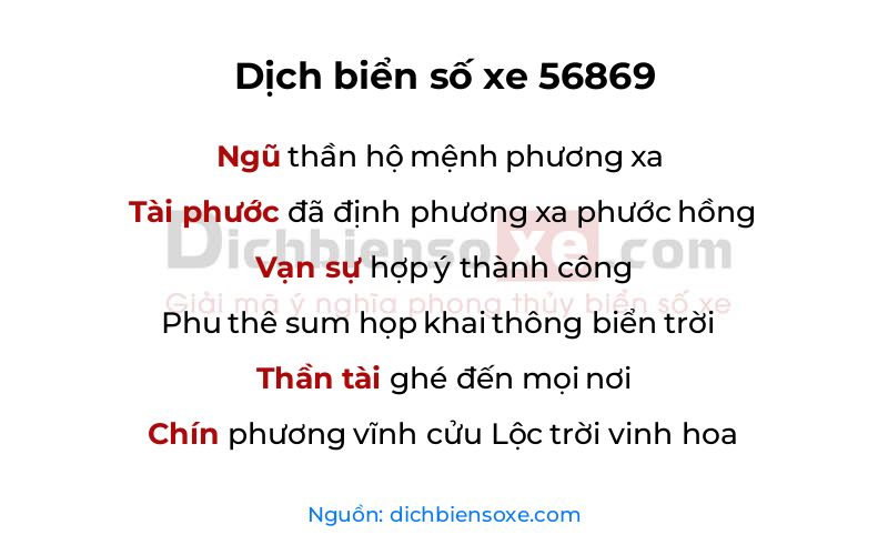 Dịch thơ biển số 56869