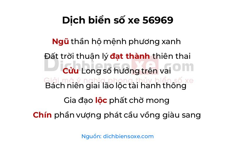 Dịch thơ biển số 56969