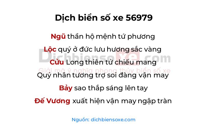 Dịch thơ biển số 56979