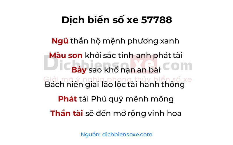 Dịch thơ biển số 57788