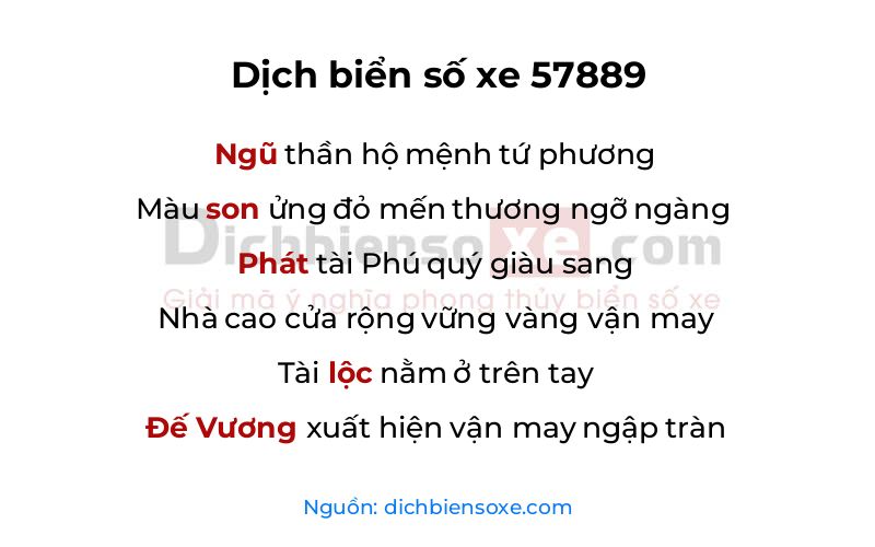 Dịch thơ biển số 57889