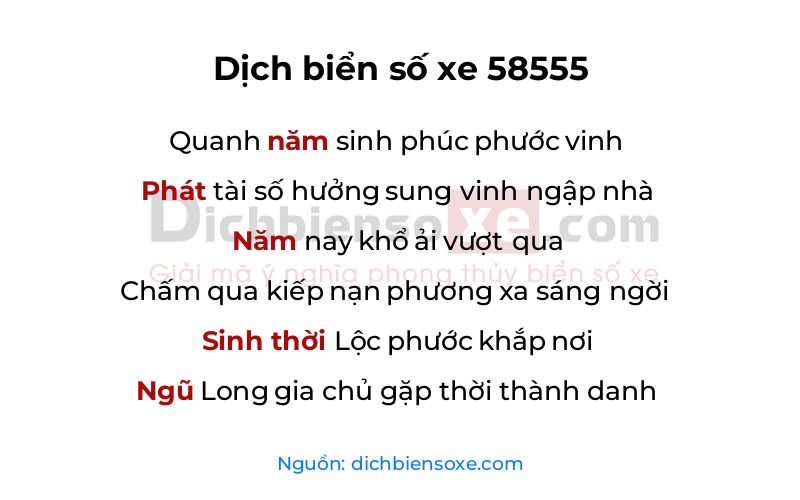 Dịch thơ biển số 58555