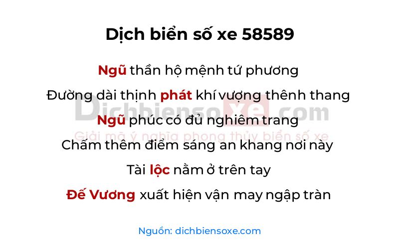 Dịch thơ biển số 58589
