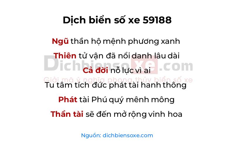 Dịch thơ biển số 59188