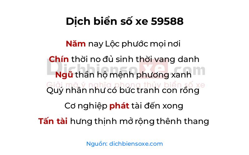 Dịch thơ biển số 59588