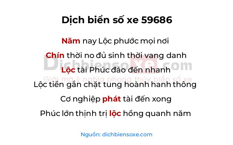 Dịch thơ biển số 59686