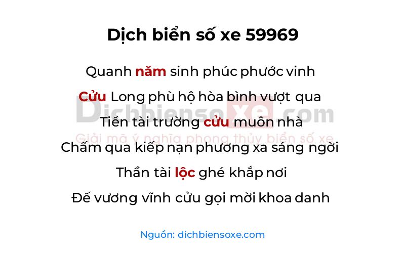 Dịch thơ biển số 59969