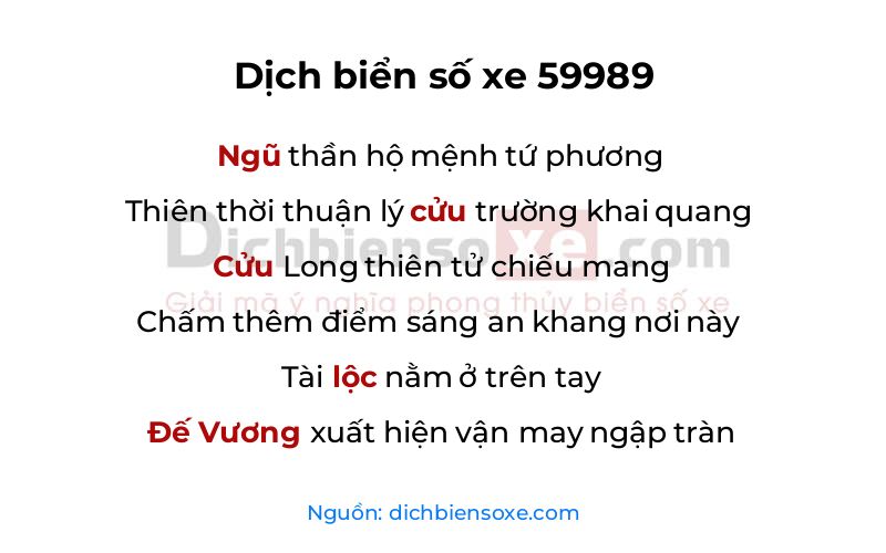 Dịch thơ biển số 59989