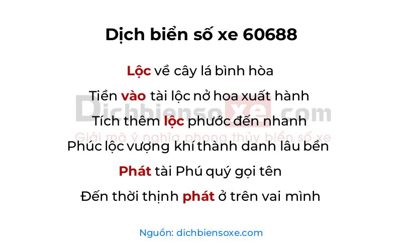 Dịch thơ biển số 60688