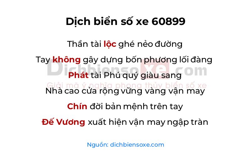 Dịch thơ biển số 60899