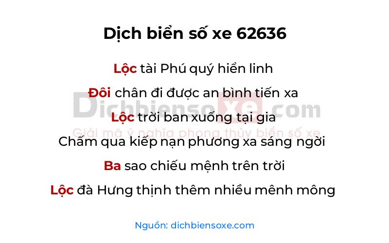 Dịch thơ biển số 62636