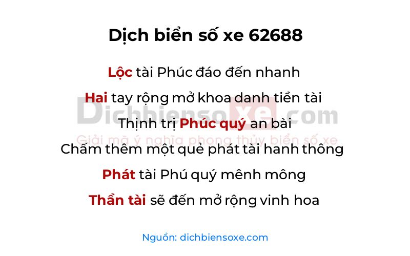 Dịch thơ biển số 62688