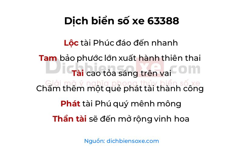 Dịch thơ biển số 63388