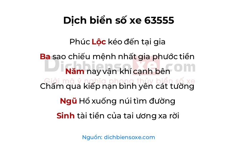 Dịch thơ biển số 63555