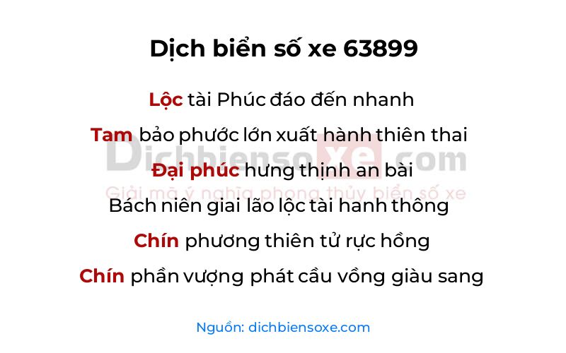 Dịch thơ biển số 63899