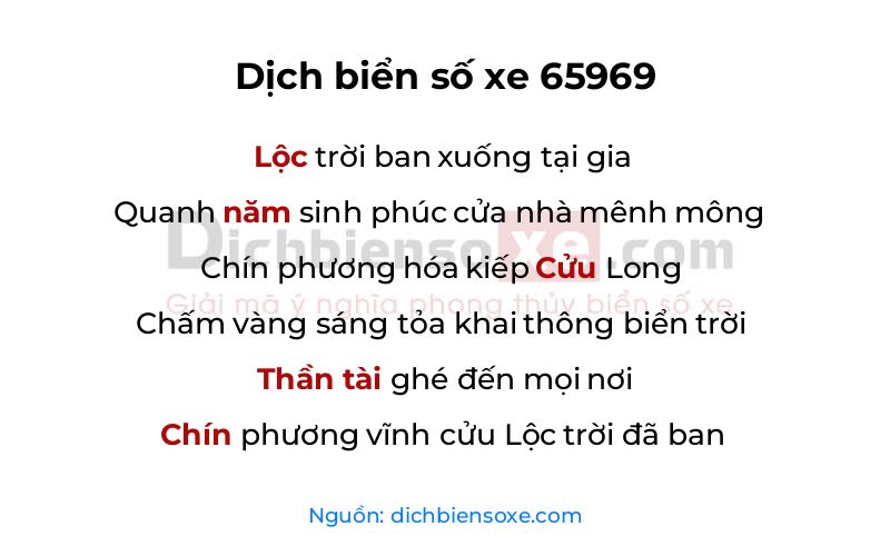 Dịch thơ biển số 65969