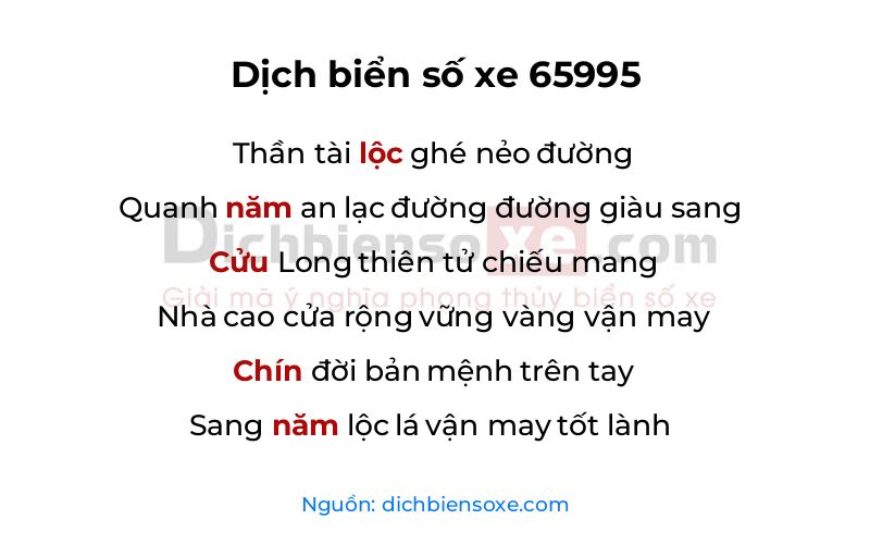 Dịch thơ biển số 65995