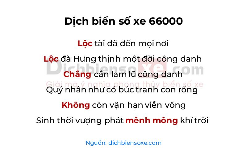 Dịch thơ biển số 66000