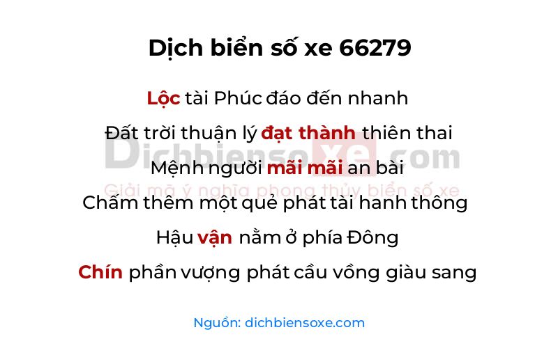 Dịch thơ biển số 66279