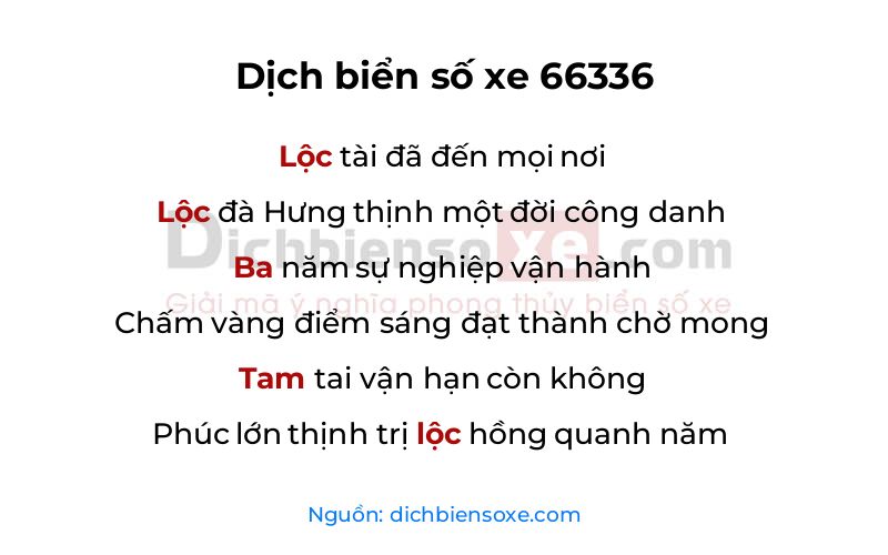 Dịch thơ biển số 66336